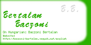 bertalan baczoni business card